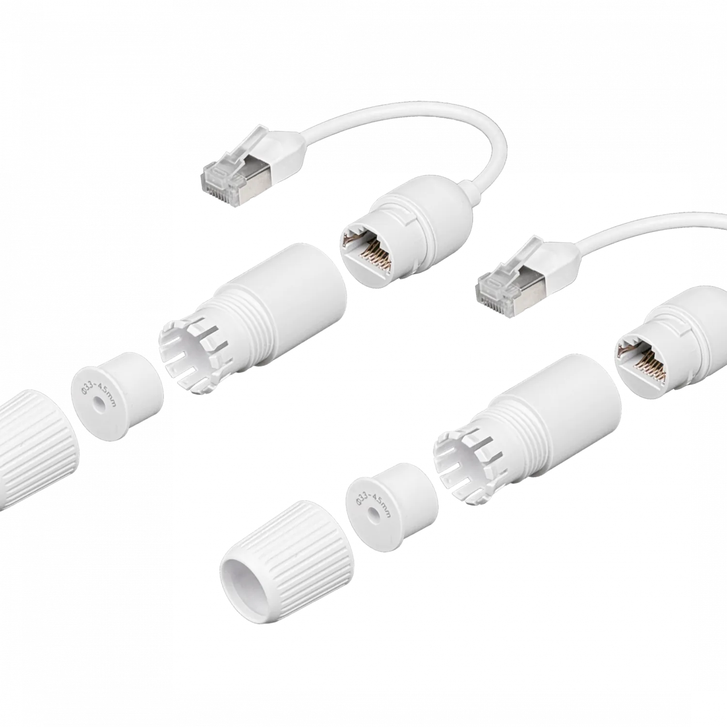 Pack 2 Acopladores Extensión RJ45 Cat6A Blindado Macho-Hembra, Ubiquiti RJ45-15MM  4