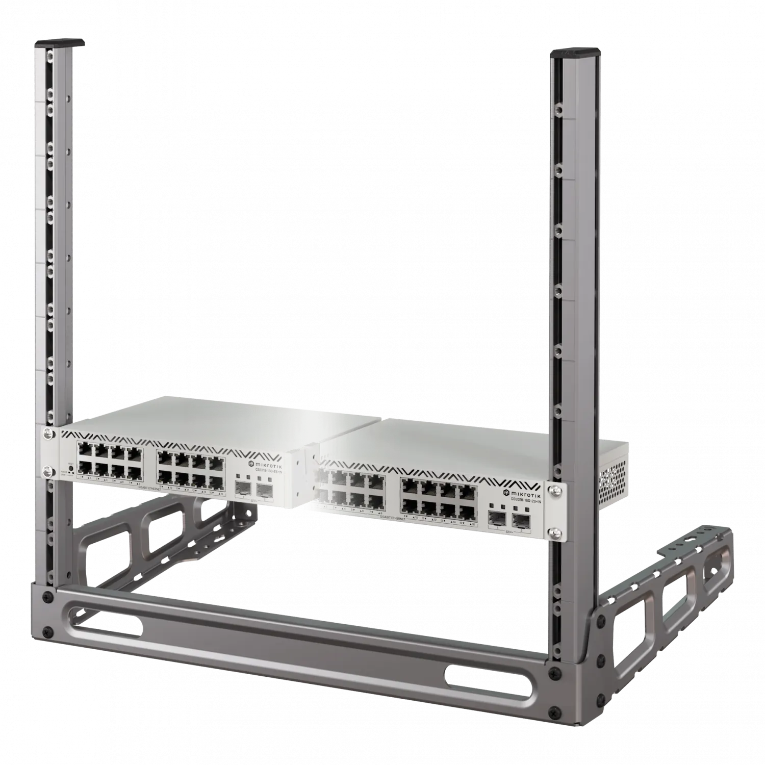 Kit Montaje en Rack para 2 Switch CSS318-16G-2S+IN MikroTik RMK-2X10/19  3
