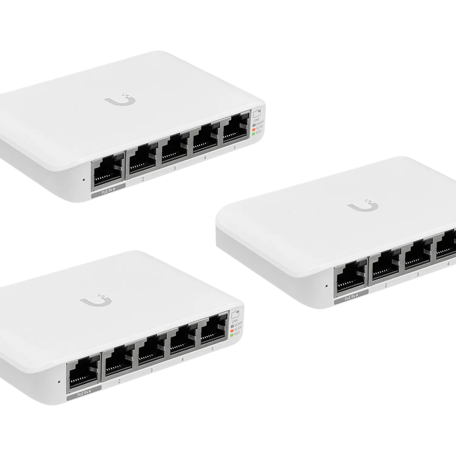 Pack 3 Unidades Switch Ubiquiti UniFi USW-FLEX-MINI - 5 Puertos Gigabit L2 Interior PoE 5