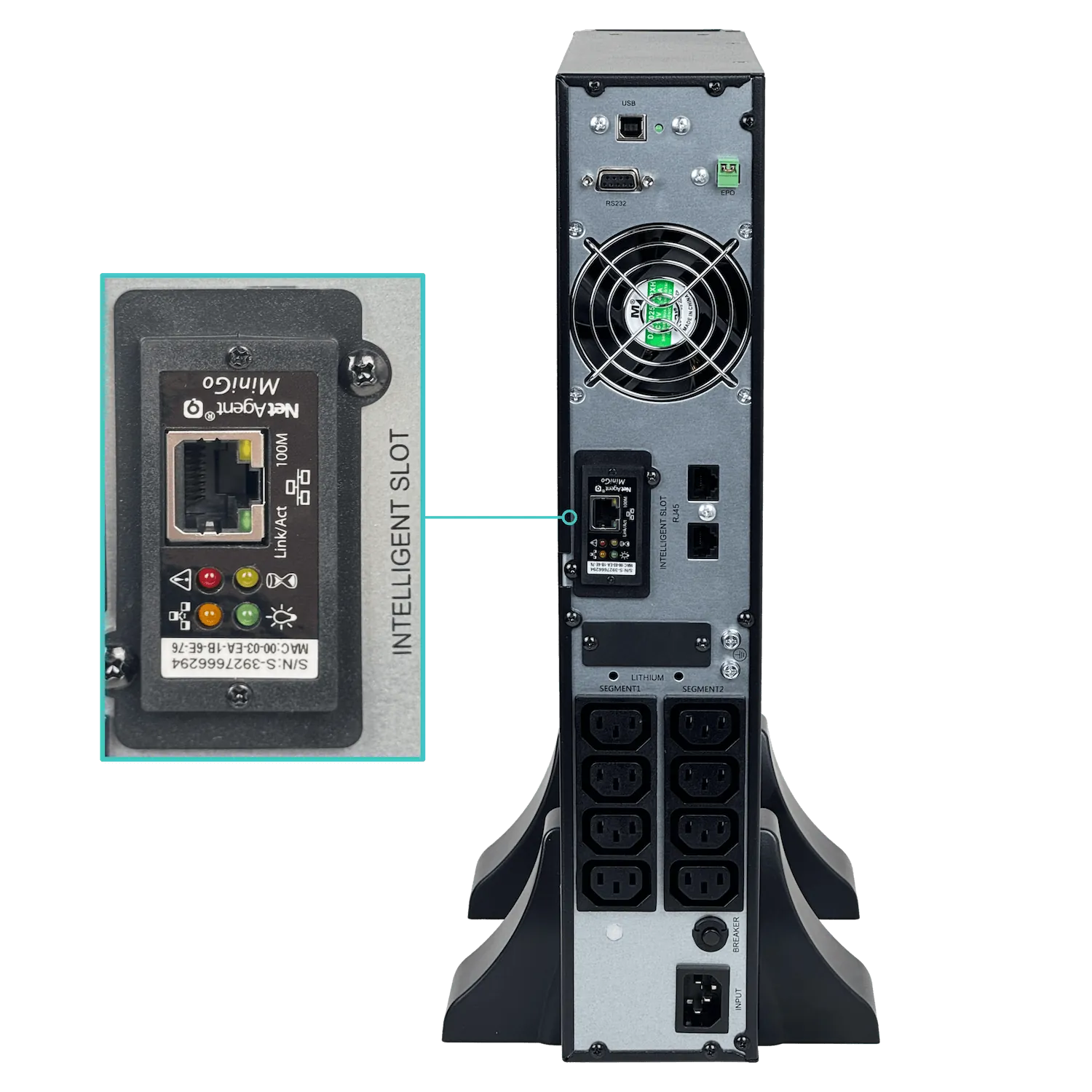 UPS Enersafe ESOL RTH-L 1KVA – Batería Ion Litio, 1000W, Rack/Torre, Online (Doble Conversión) 6