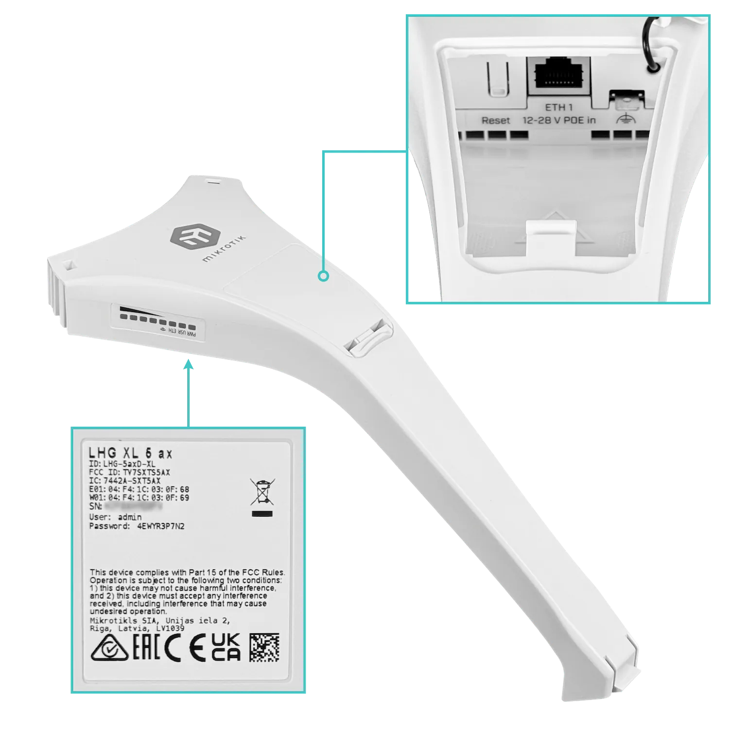 Antena Mikrotik LHG XL 5 ax 27dBi WiFi 6 5GHz CPE Gigabit RouterOS 7