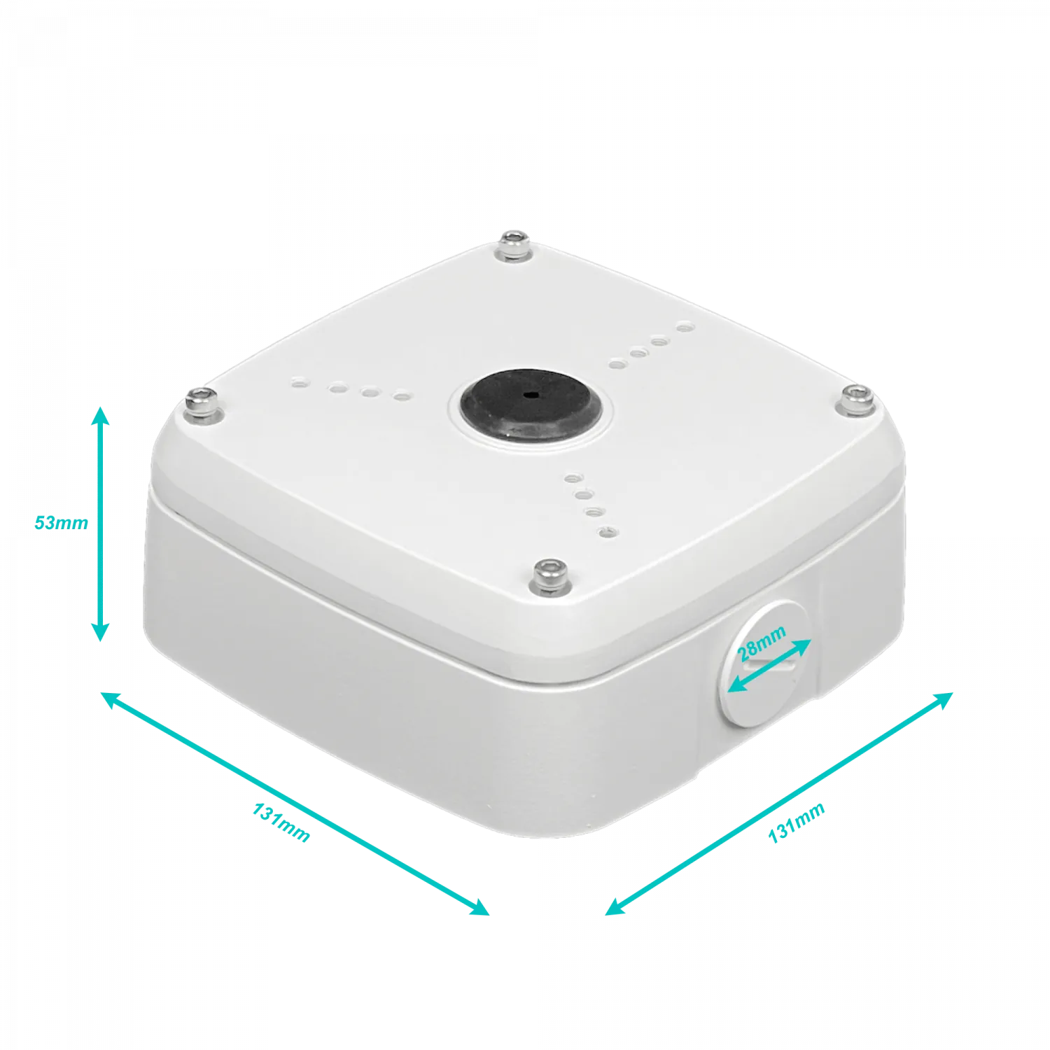 Soporte Dahua PFA122 Caja de Conexiones para Cámara Bala Exterior IP66 Aluminio Blanco 3