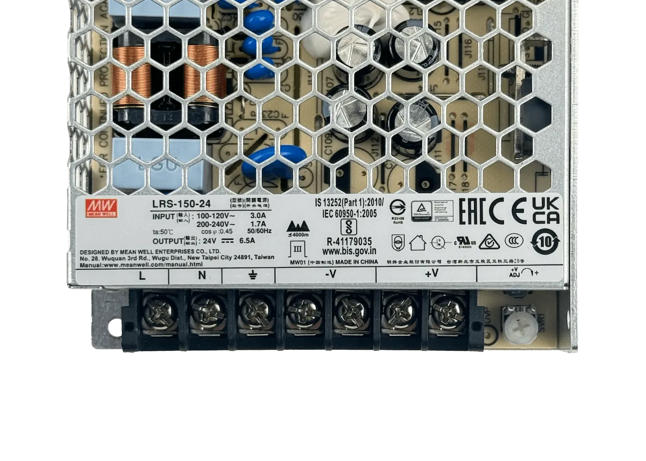 MEANWELL 156W 24V 6,5A Open-Frame Fuente-Poder 100-240VAC 2