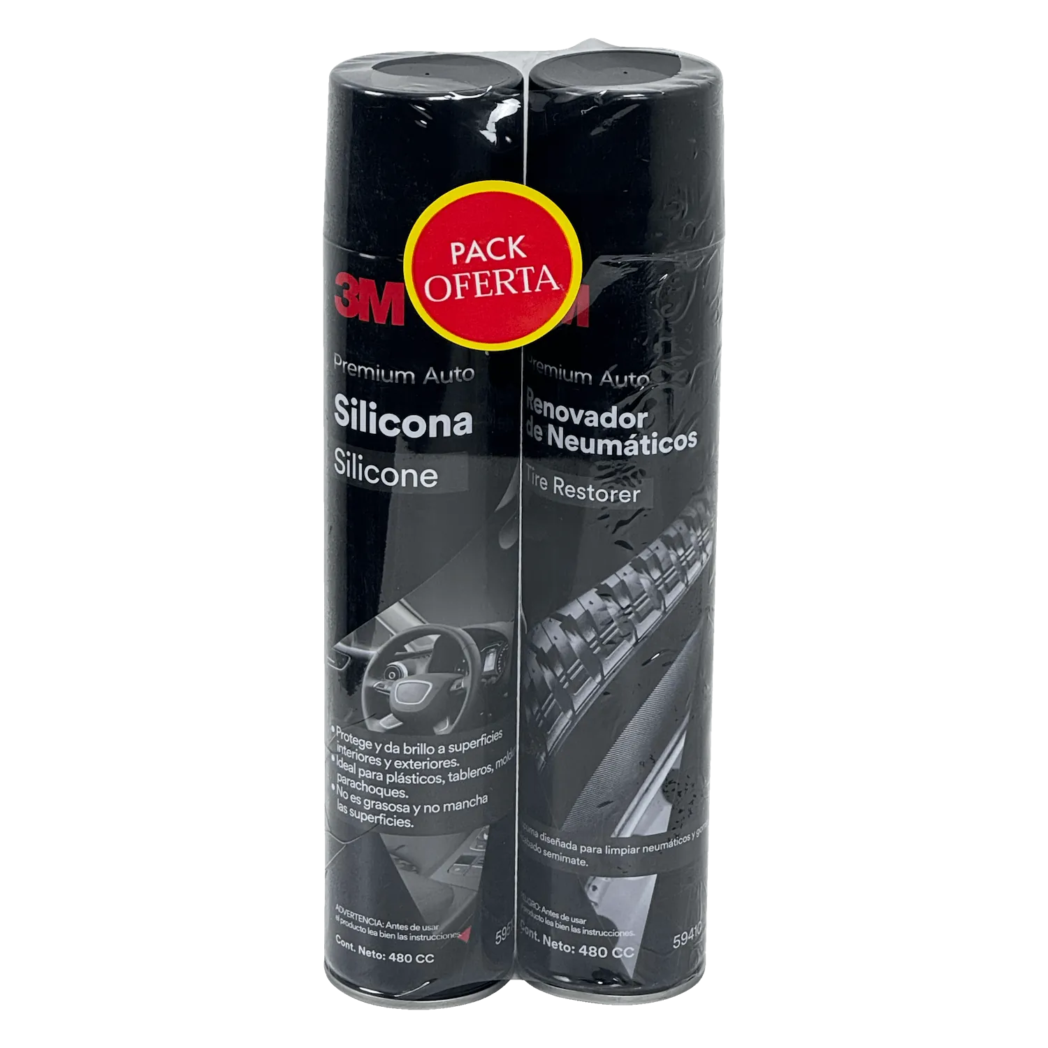 Kit de Limpieza 3M Spray 480ml Silicona y Renovador de Neumático - 1 Pack 2