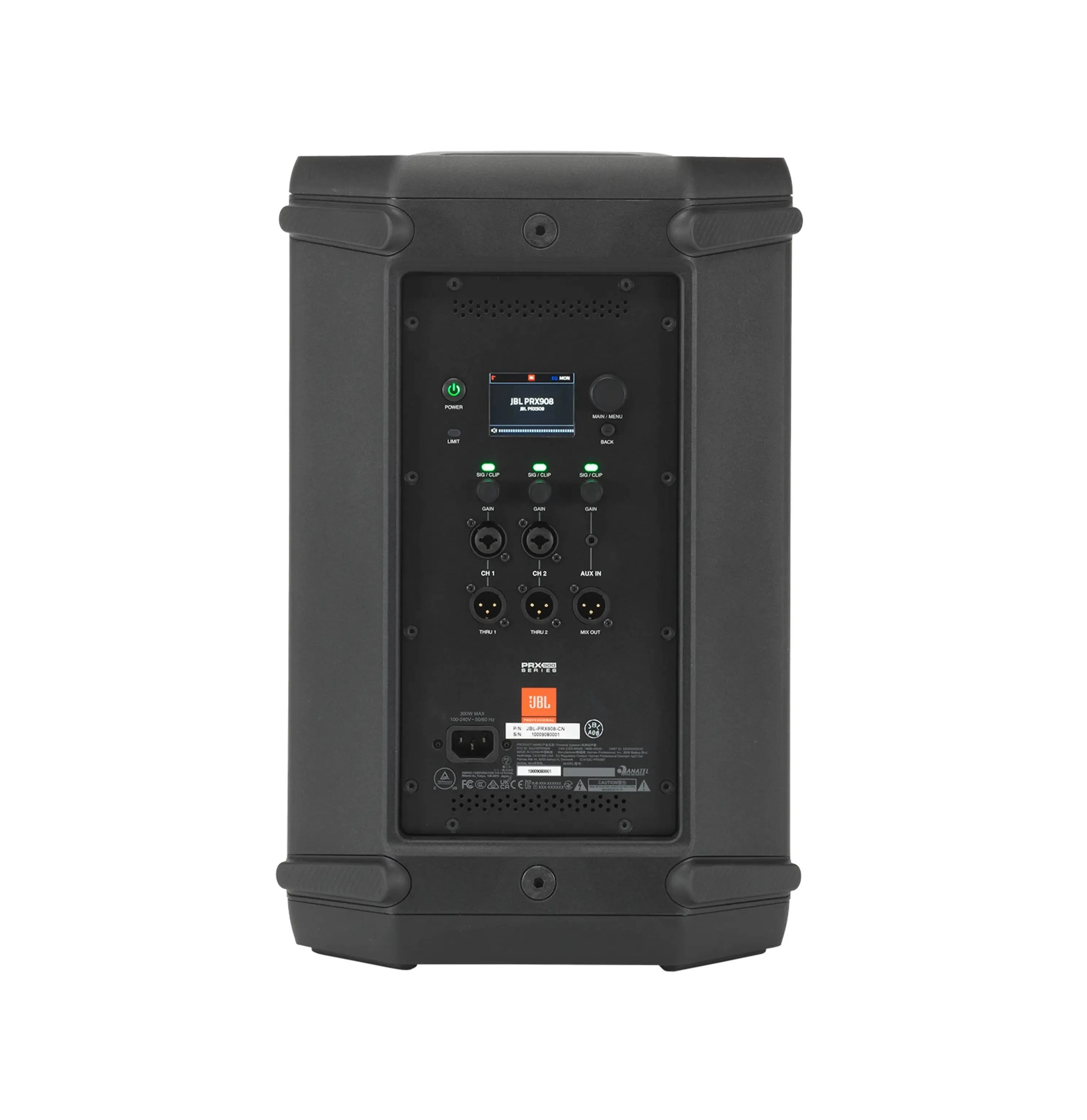 Parlante Activo JBL Pro PRX908, 8 pulgadas,  2000W , Pantalla LCD, Salida XLR, Negro 3