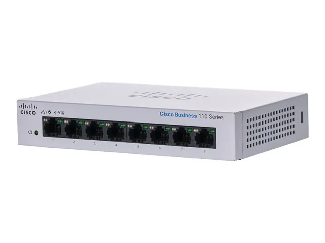 Switch Cisco Gigabit Ethernet Business 110, 8 P 10/100/1000Mbps, 16 Gb/s, No Administrable 1