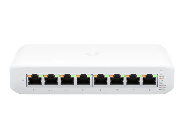 Switch de escritorio Ubiquiti USW-Lite-8-POE  8-port 4xGE PoE+ (52W) y 4xGE no PoE   4