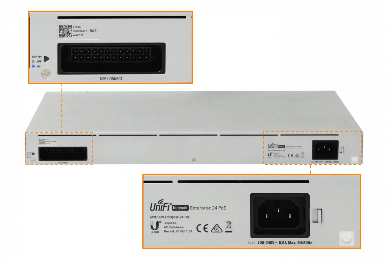 Switch Ubiquiti L3 USW-Enterprise-24-PoE  24-port PoE+ - 12xGE y 12x2.5GE 400W 2xSFP+ 9