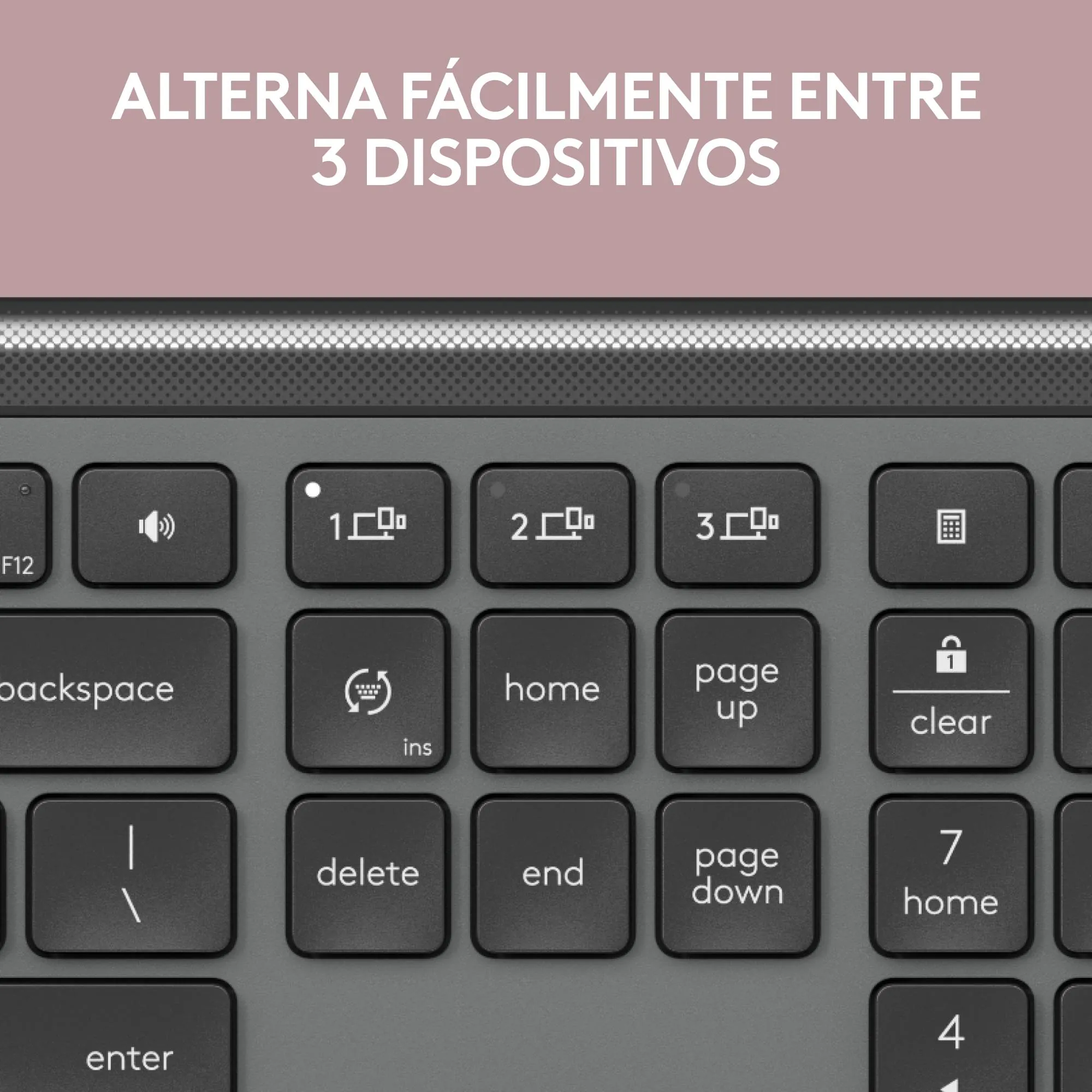 Teclado Inalámbrico Logitech Signature Slim Keyboard K950, Receptor USB Logi Bolt 3