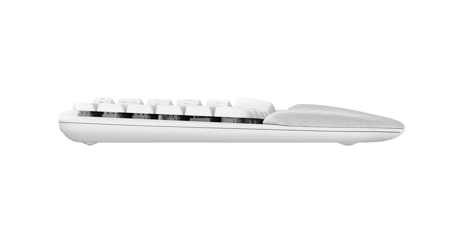 Teclado Ergonómico Inalámbrico Logitech WAVE KEYS, reposamanos acolchado, Blanco Crudo 4
