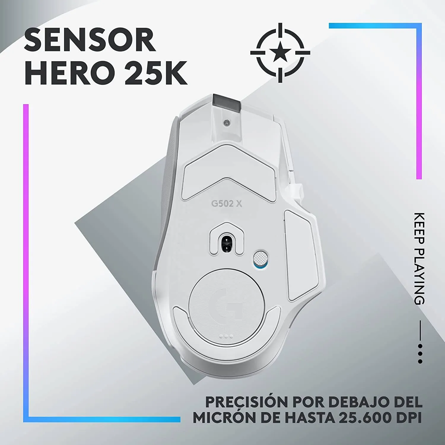 Mouse Gamer Inalámbrico Logitech G502 X Plus, 13 Botones, 25600 DPI, Blanco 10