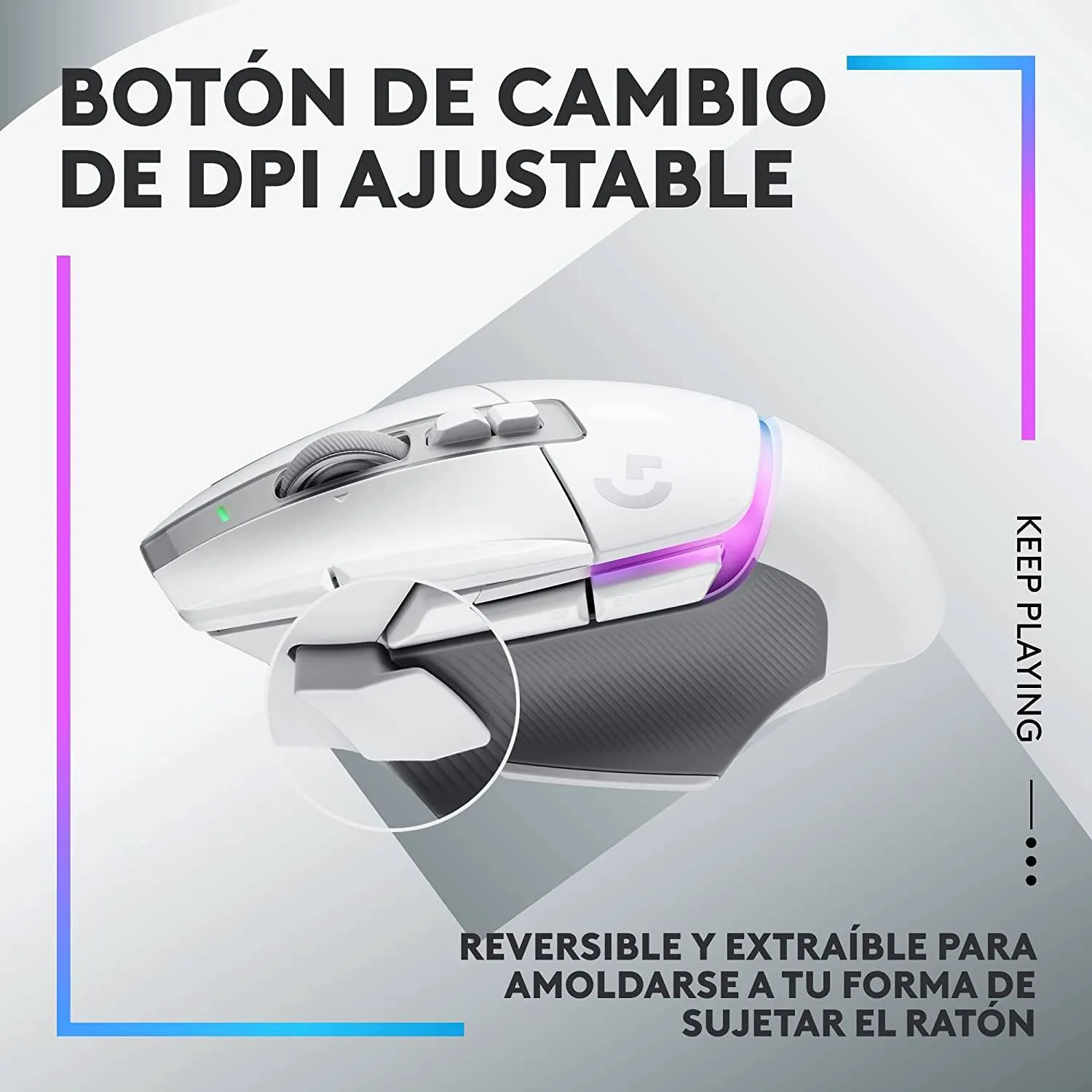 Mouse Gamer Inalámbrico Logitech G502 X Plus, 13 Botones, 25600 DPI, Blanco 11