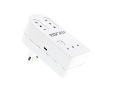 Protector de voltaje 2 tomas CAP 1500W giratorio blanco Forza 1