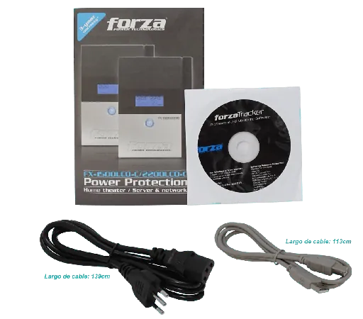 UPS FORZA FX-2200LCD-C 2200VA 1200W, Interactiva, USB, LCD, 4 Tomas, 220V 4