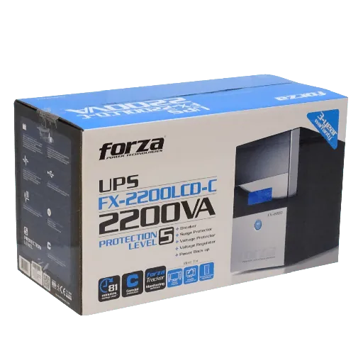 UPS FORZA FX-2200LCD-C 2200VA 1200W, Interactiva, USB, LCD, 4 Tomas, 220V 5