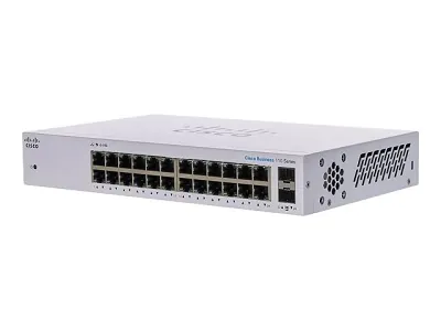 Switch Cisco Gigabit Ethernet Business 110, 24 P 10/100/1000Mbps+2 P SFP, 48 Gb/s, No Administrable 1