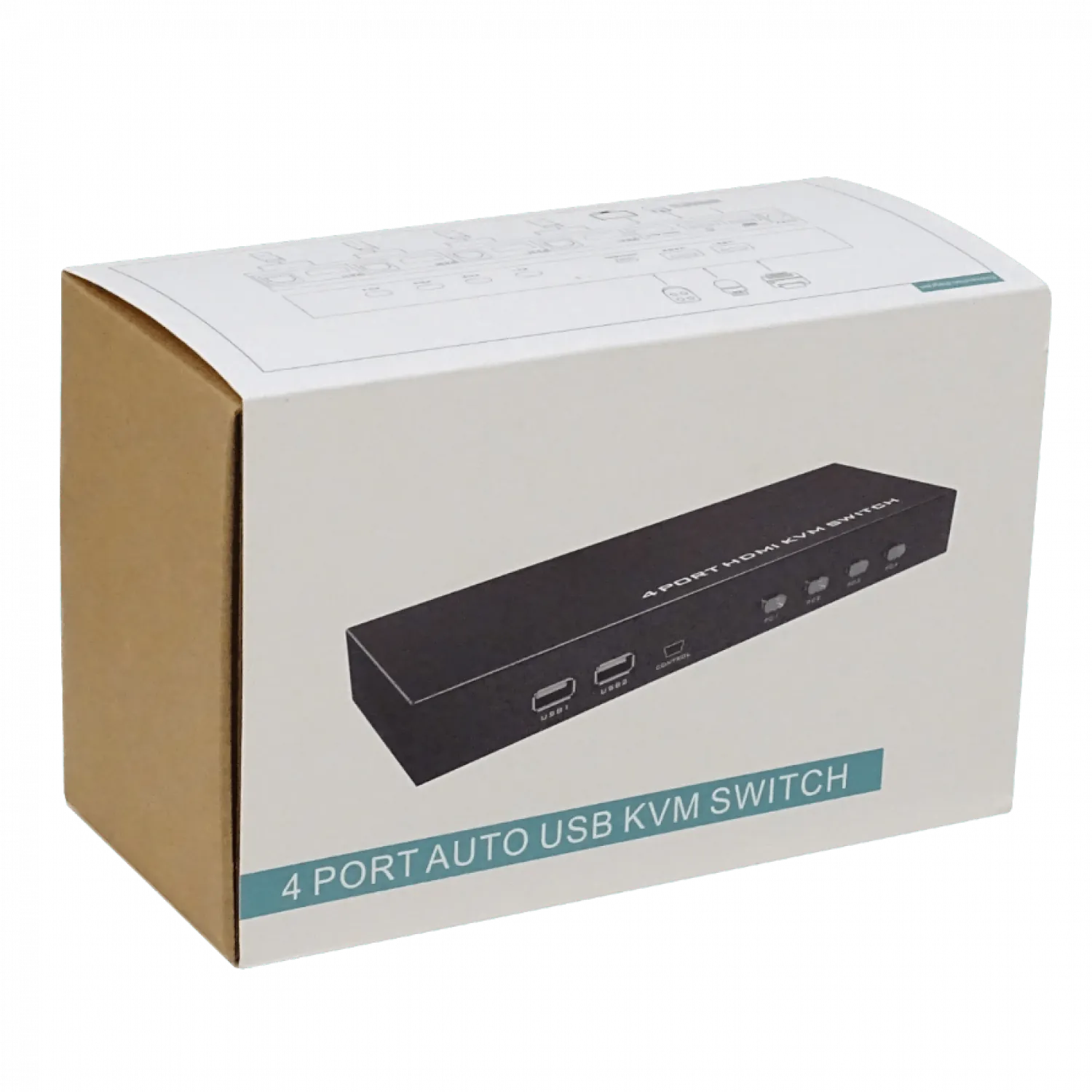KVM 4-HDMI-USB incluye-cables 2-USB2.0-AH inc-5V/2A 3
