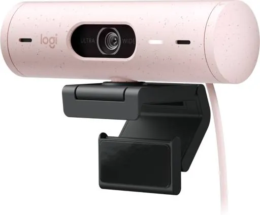 Cámara Web Logitech Brio 500, Full HD 1080p, Micrófono Integrado, USB-C, Rosa 1