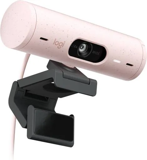 Cámara Web Logitech Brio 500, Full HD 1080p, Micrófono Integrado, USB-C, Rosa 3