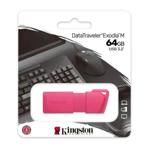 Pendrive Kingston DataTraveler Exodia, 64GB, USB 3.2 Gen 1, Neon Pink 2