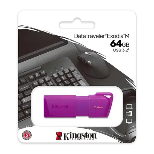 Pendrive Kingston DataTraveler Exodia M, 64 GB, USB 3.2 Gen 1, Neon Purple 2