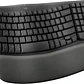 Teclado Ergonómico Inalámbrico Logitech WAVE KEYS, reposamanos acolchado, Grafito - Miniatura 5
