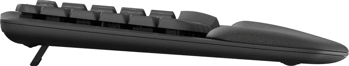 Teclado Ergonómico Inalámbrico Logitech WAVE KEYS, reposamanos acolchado, Grafito 2