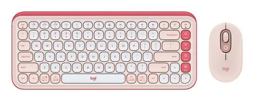 Kit Teclado y Mouse Inalámbricos Logitech POP Icon Combo - Rosado y Blanco Crudo Español (QWERTY) 1