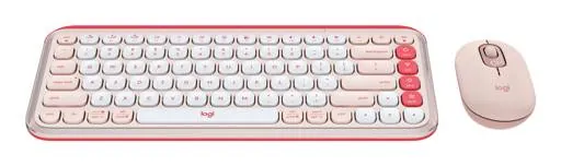 Kit Teclado y Mouse Inalámbricos Logitech POP Icon Combo - Rosado y Blanco Crudo Español (QWERTY) 2