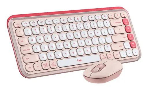 Kit Teclado y Mouse Inalámbricos Logitech POP Icon Combo - Rosado y Blanco Crudo Español (QWERTY) 3
