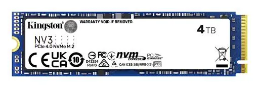 Unidad SSD Kingston NV3 PCIe 4.0 NVMe 4TB - M.2 2280, Lectura 6000MB/s, Escritura 5000MB/s 3