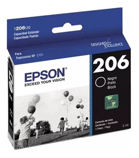 Cartucho de Tinta Original Epson T206, Negro 1