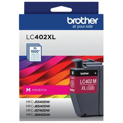 Cartucho de Tinta Original Brother LC402XLMS, Rendimiento 1500 Páginas, Magenta 2