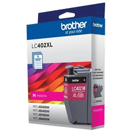 Cartucho de Tinta Original Brother LC402XLMS, Rendimiento 1500 Páginas, Magenta 6