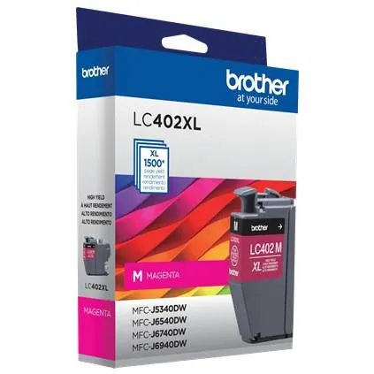 Cartucho de Tinta Original Brother LC402XLMS, Rendimiento 1500 Páginas, Magenta 7