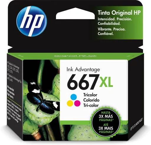 Cartucho de Tinta HP 667XL Tricolor Original 3