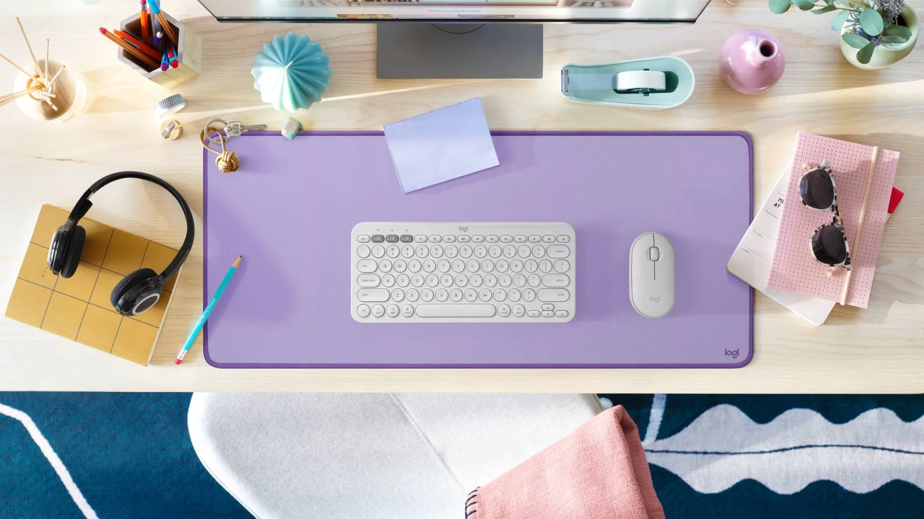 Mousepad Logitech Desk Mat Studio Series, 70x30cm, Espesor 2mm, Gris 5