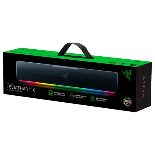 Soundbar Razer Leviathan V2 X, USB-C, Bluetooth 5.0, 65W, Compatible con Razer Chroma RGB 5