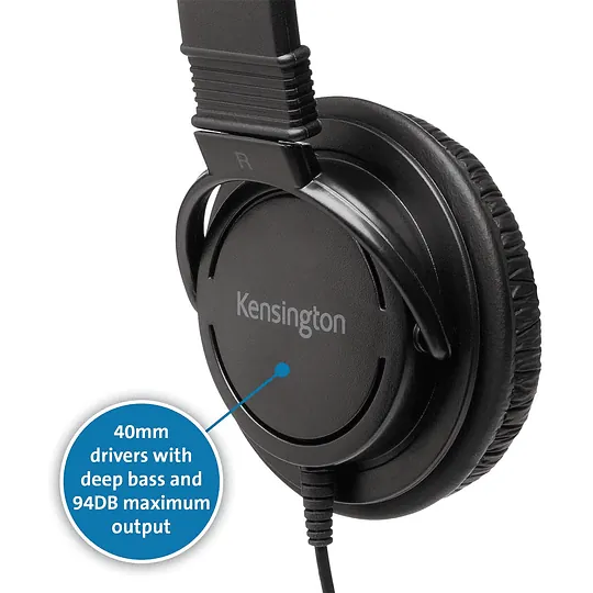 Audífono con Micrófono Kensington Hi-Fi K97603, Over-Ear, Cancelación de Ruido, Negro 7