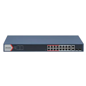 Switch PoE 16 Puertos 100Mbps, Hikvision DS-3E1318P-EI, 2 Combo Gigabit, 230W, IP Extendido
