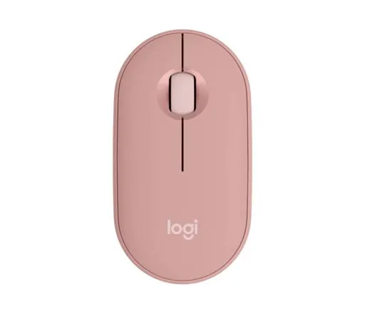 Mouse Inalámbrico Logitech Pebble Mouse 2 M350s, Estilizado y Minimalista, Pink 1