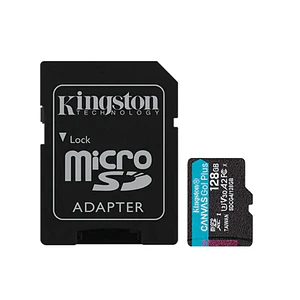 Memoria mictoSD Kingston canvas go plus 128gb v30 + adaptador SD