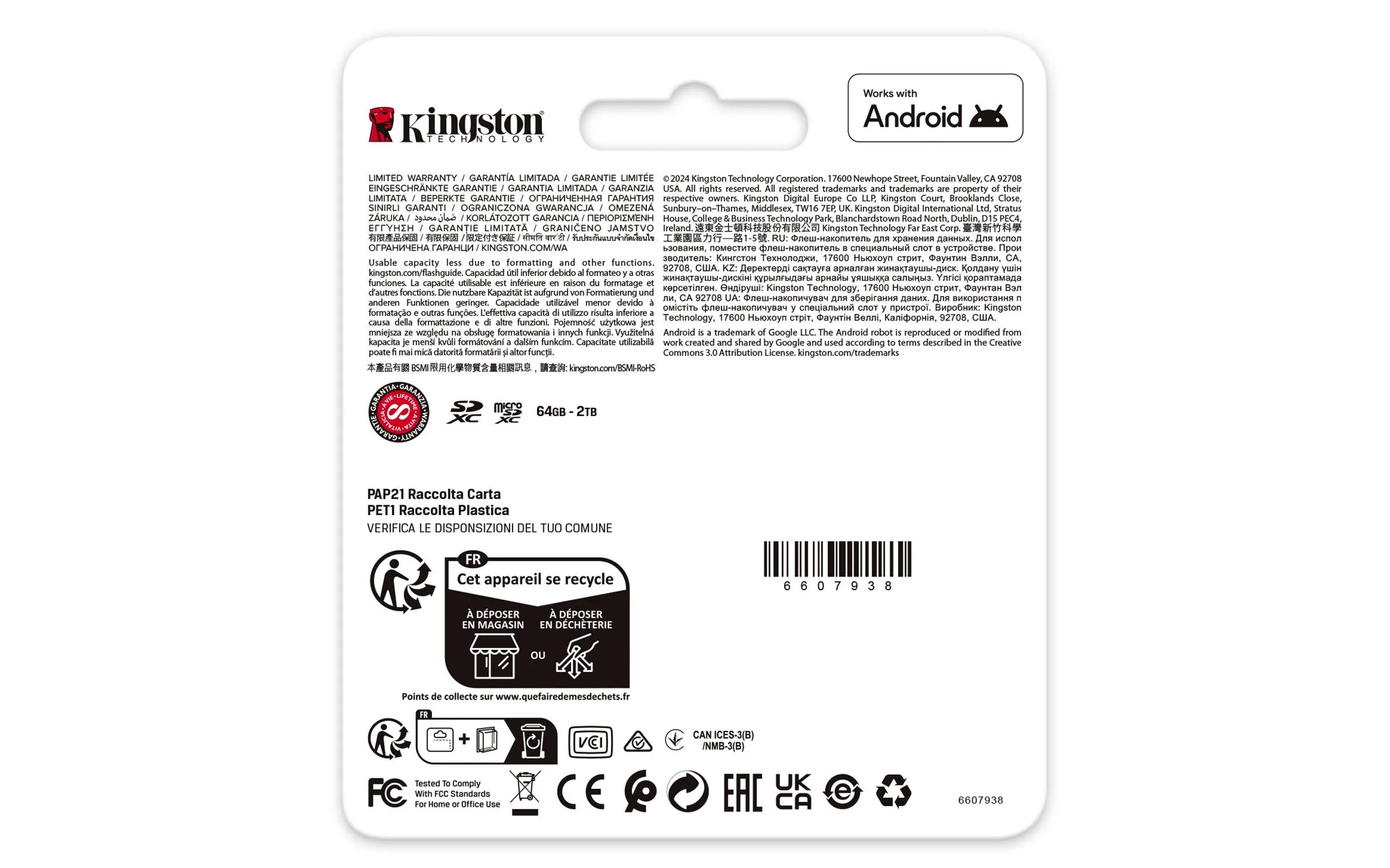 Memoria microSD Kingston Canvas Go! Plus 512GB microSD V30 + Adaptador SD 4