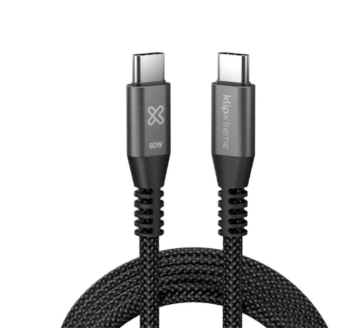 Cable Trenzado USB-C a USB-C Klip Xtreme PowerGo 250 60W 1.8 5
