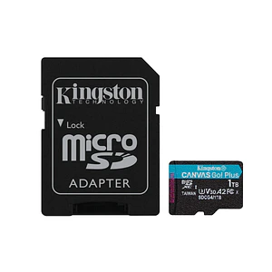 Memoria microSD Kingston Canvas Go! Plus 1TB microSD V30 + Adaptador SD