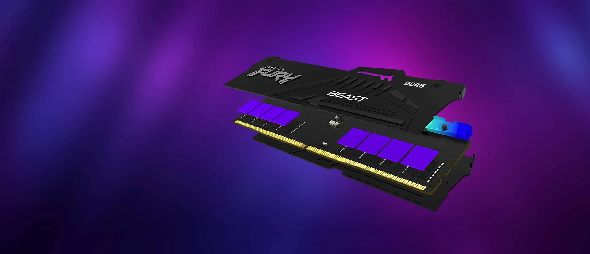 Memoria Ram DDR5 8GB 5600MT/s Kingston FURY Beast RGB CL36 DIMM 12