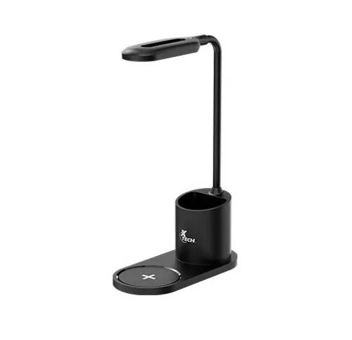 Lámpara LED de Escritorio con Cargador Inalámbrico Xtech XTA-701, 15W, Negro 1