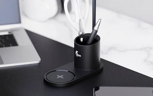 Lámpara LED de Escritorio con Cargador Inalámbrico Xtech XTA-701, 15W, Negro 3
