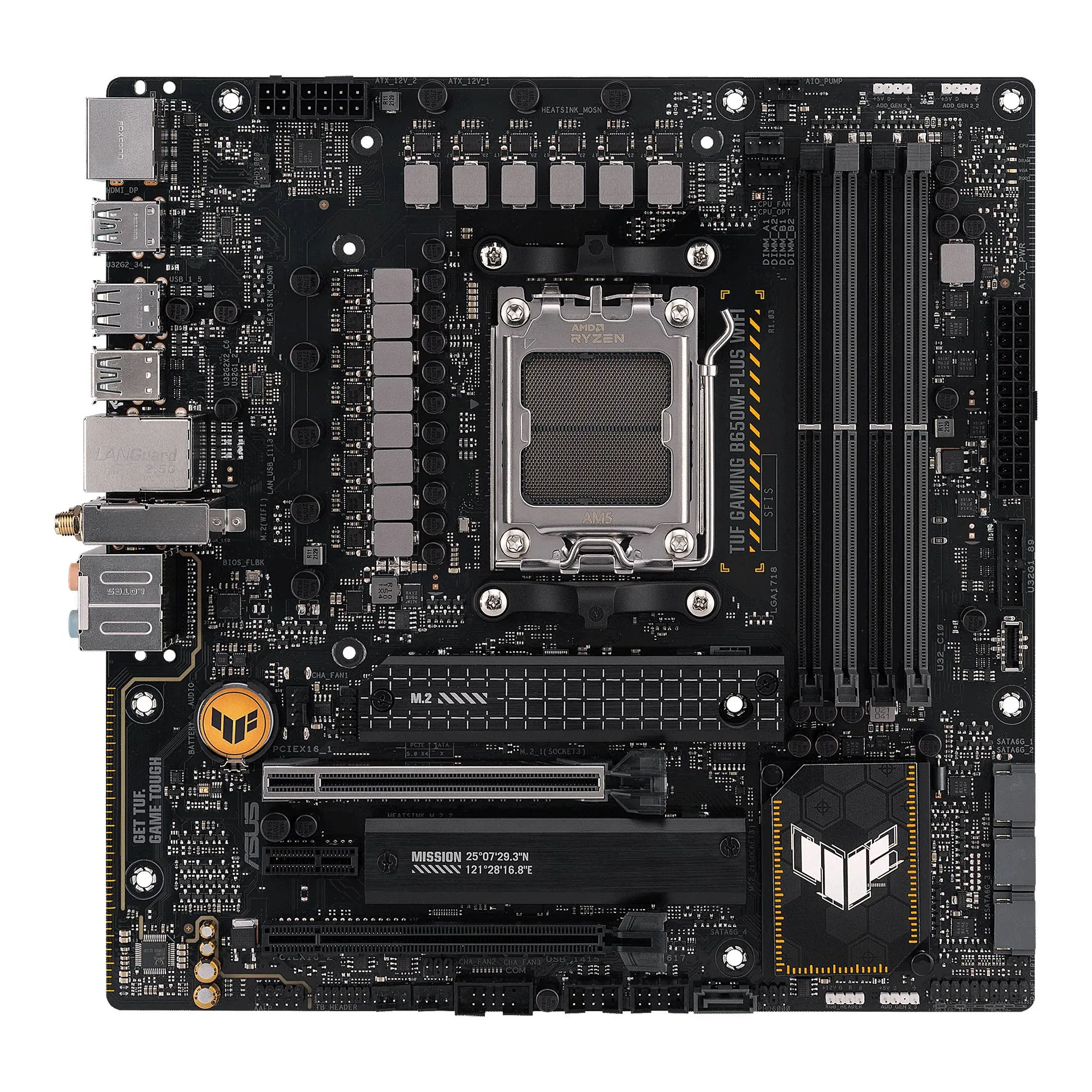 Placa Madre ASUS TUF Gaming B650M-Plus WIFI, AMD AM5, 4xDIMM DDR5, DP, HDMI, 2xM.2, Micro-ATX 8