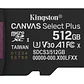 Tarjeta MicroSDXC 512GB Kingston SDCS3 Canvas Select Plus 100MB/s Clase 10 A1 + Adaptador SD - Miniatura 4